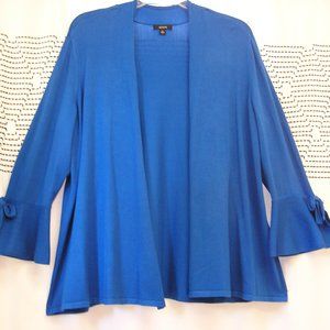 Alfani Women's Royal Blue Cardigan with Tie-Bell Sleeves size 2X